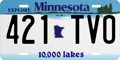 MN license plate 421TVO