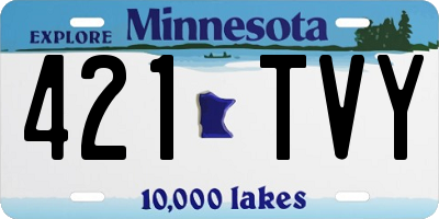 MN license plate 421TVY