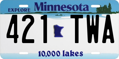 MN license plate 421TWA