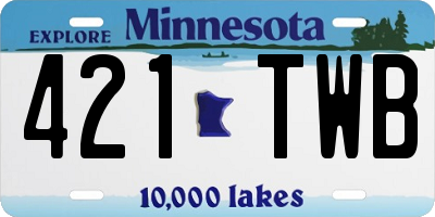 MN license plate 421TWB