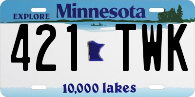 MN license plate 421TWK