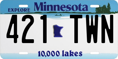 MN license plate 421TWN
