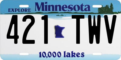 MN license plate 421TWV