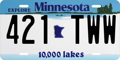 MN license plate 421TWW