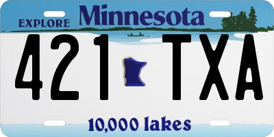 MN license plate 421TXA