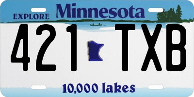 MN license plate 421TXB