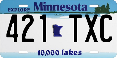 MN license plate 421TXC