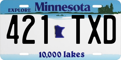 MN license plate 421TXD