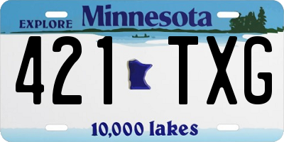 MN license plate 421TXG