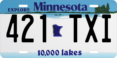 MN license plate 421TXI