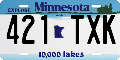 MN license plate 421TXK