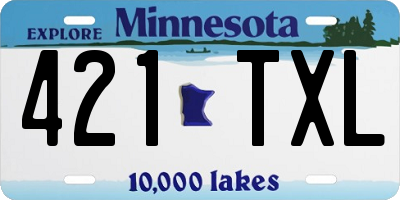 MN license plate 421TXL