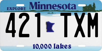 MN license plate 421TXM