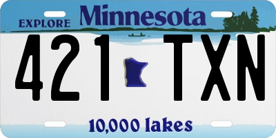 MN license plate 421TXN