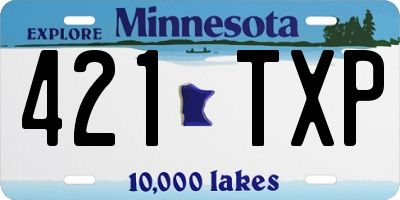 MN license plate 421TXP
