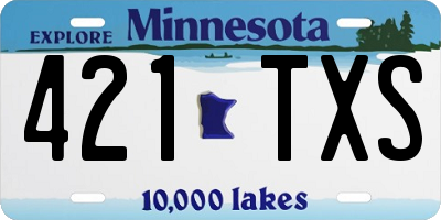MN license plate 421TXS