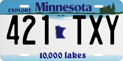 MN license plate 421TXY