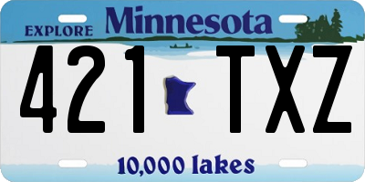 MN license plate 421TXZ