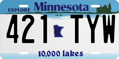 MN license plate 421TYW