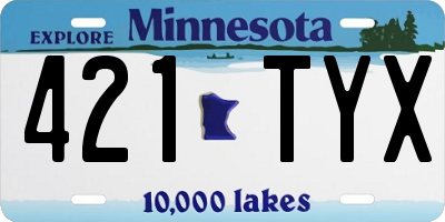 MN license plate 421TYX