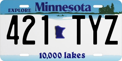 MN license plate 421TYZ