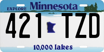 MN license plate 421TZD