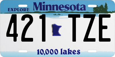 MN license plate 421TZE