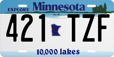 MN license plate 421TZF