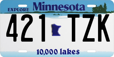 MN license plate 421TZK