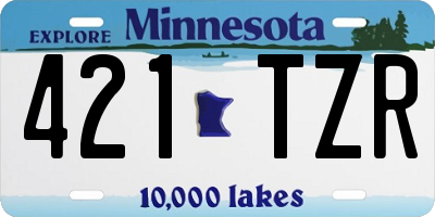 MN license plate 421TZR