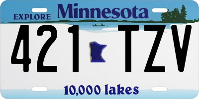 MN license plate 421TZV