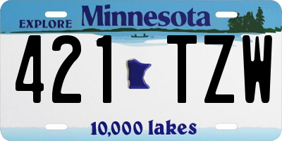 MN license plate 421TZW