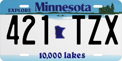 MN license plate 421TZX