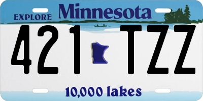 MN license plate 421TZZ