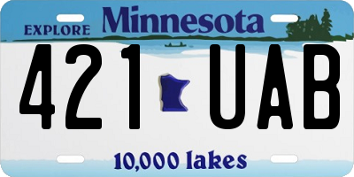 MN license plate 421UAB