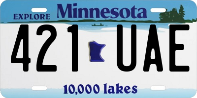 MN license plate 421UAE