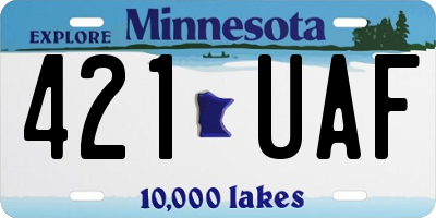 MN license plate 421UAF