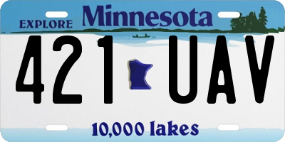 MN license plate 421UAV