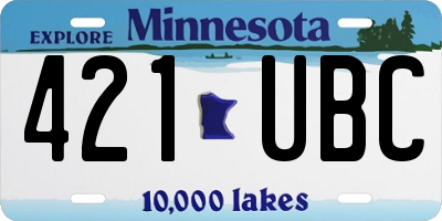 MN license plate 421UBC