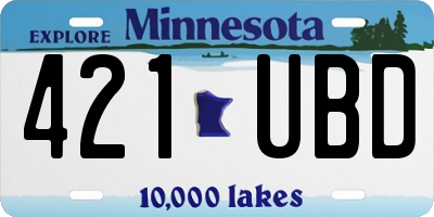 MN license plate 421UBD