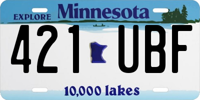 MN license plate 421UBF