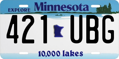 MN license plate 421UBG