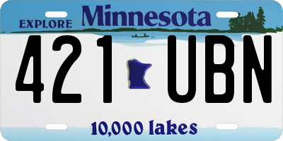 MN license plate 421UBN