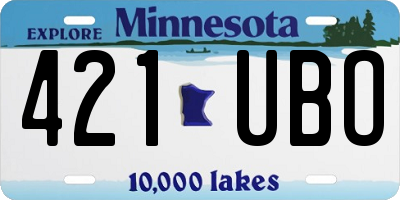 MN license plate 421UBO