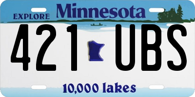 MN license plate 421UBS