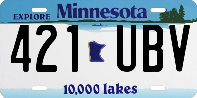 MN license plate 421UBV