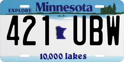 MN license plate 421UBW