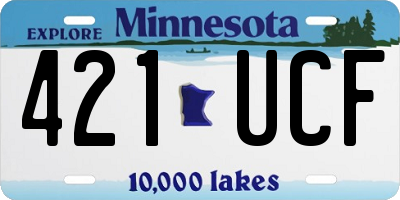 MN license plate 421UCF