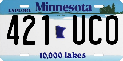 MN license plate 421UCO