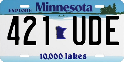 MN license plate 421UDE
